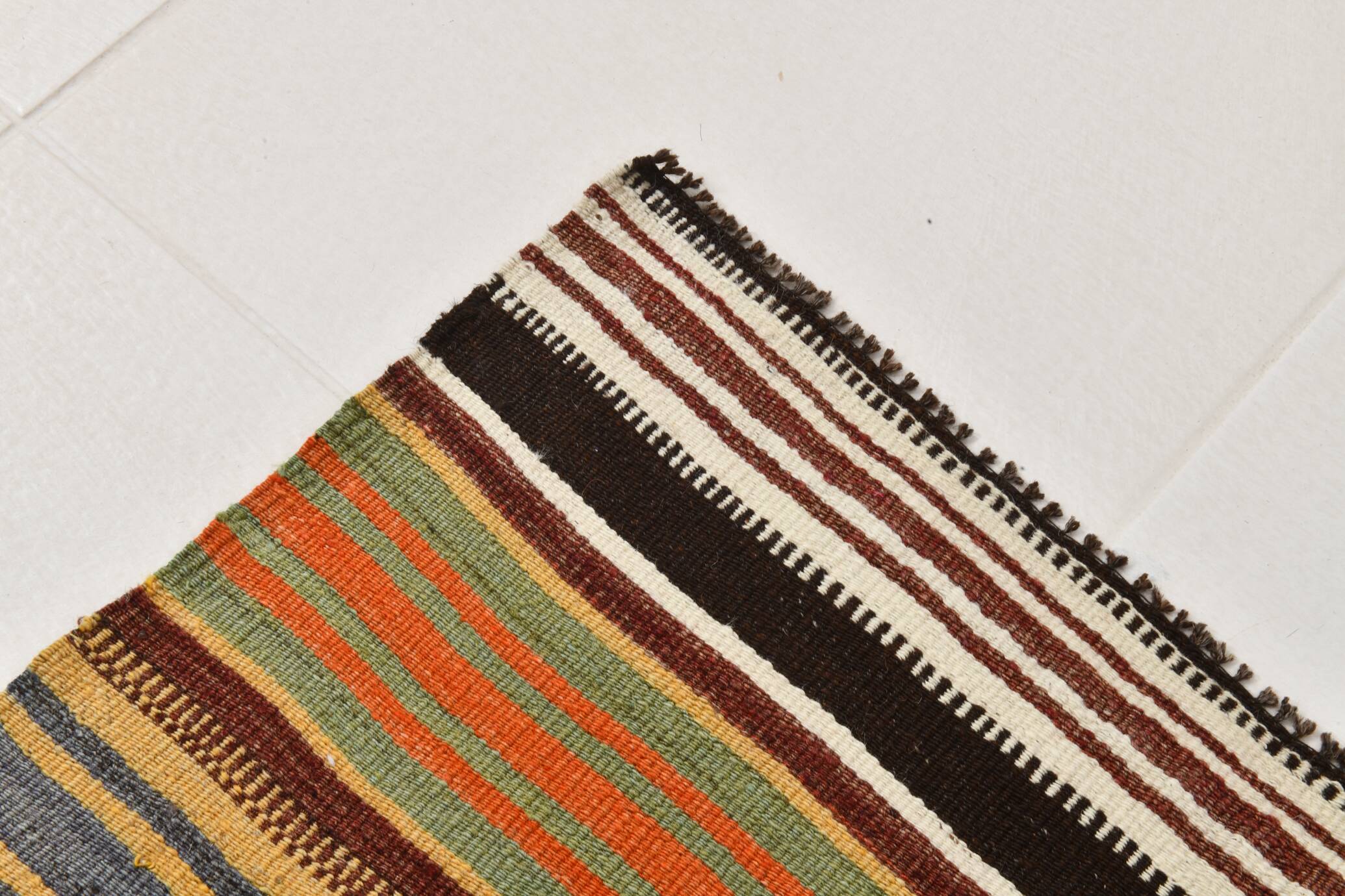 7x14 Wool Runner Rug, Long Wide Rug, 212x438Cm Rare Size Rug,Turkish Runner