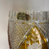 Vase en cristal ambre bohème  cristallerie Julia