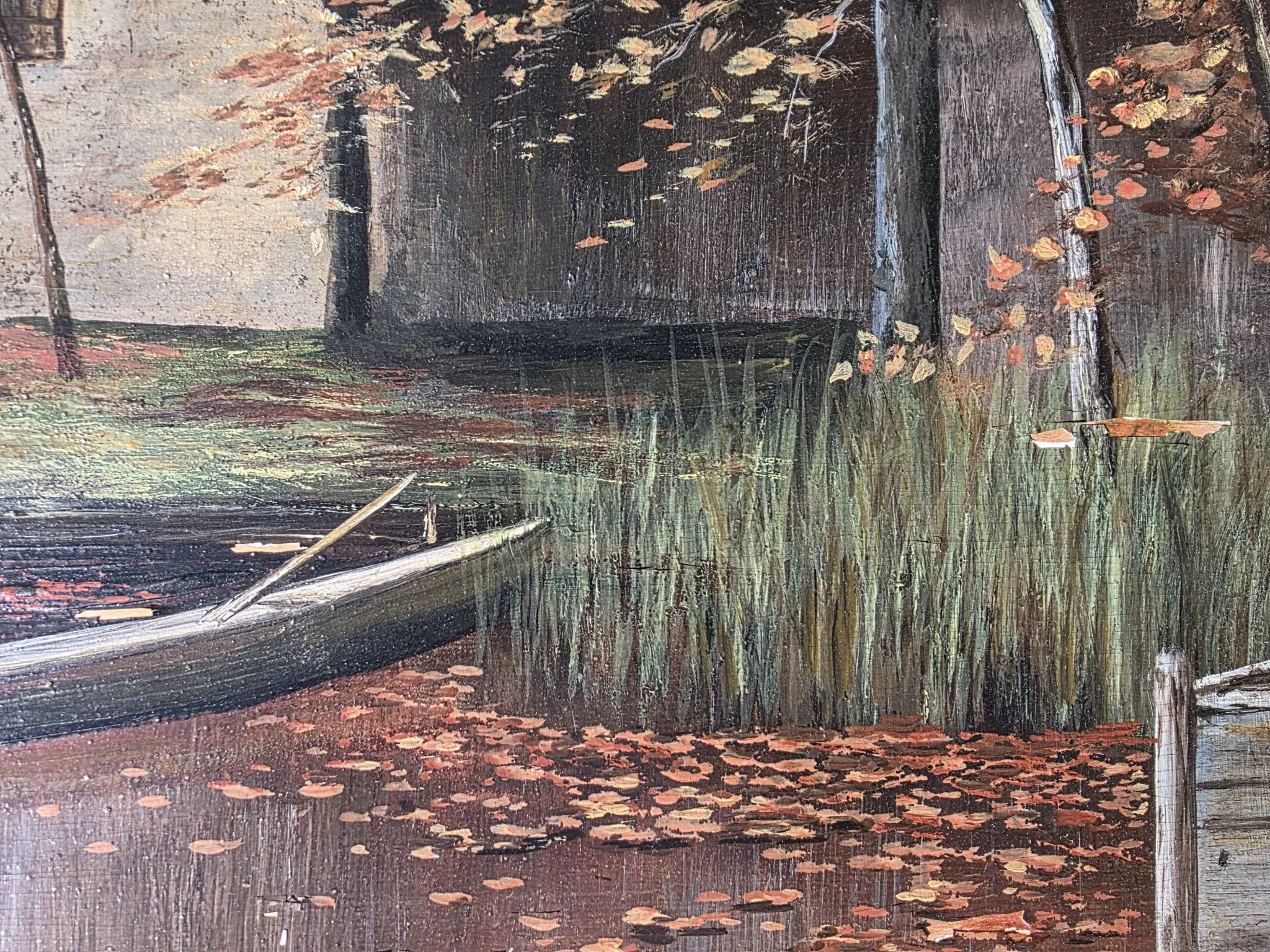 Vintage Autumn Landscape Oil Painting
