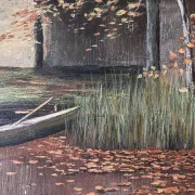 Vintage Autumn Landscape Oil Painting