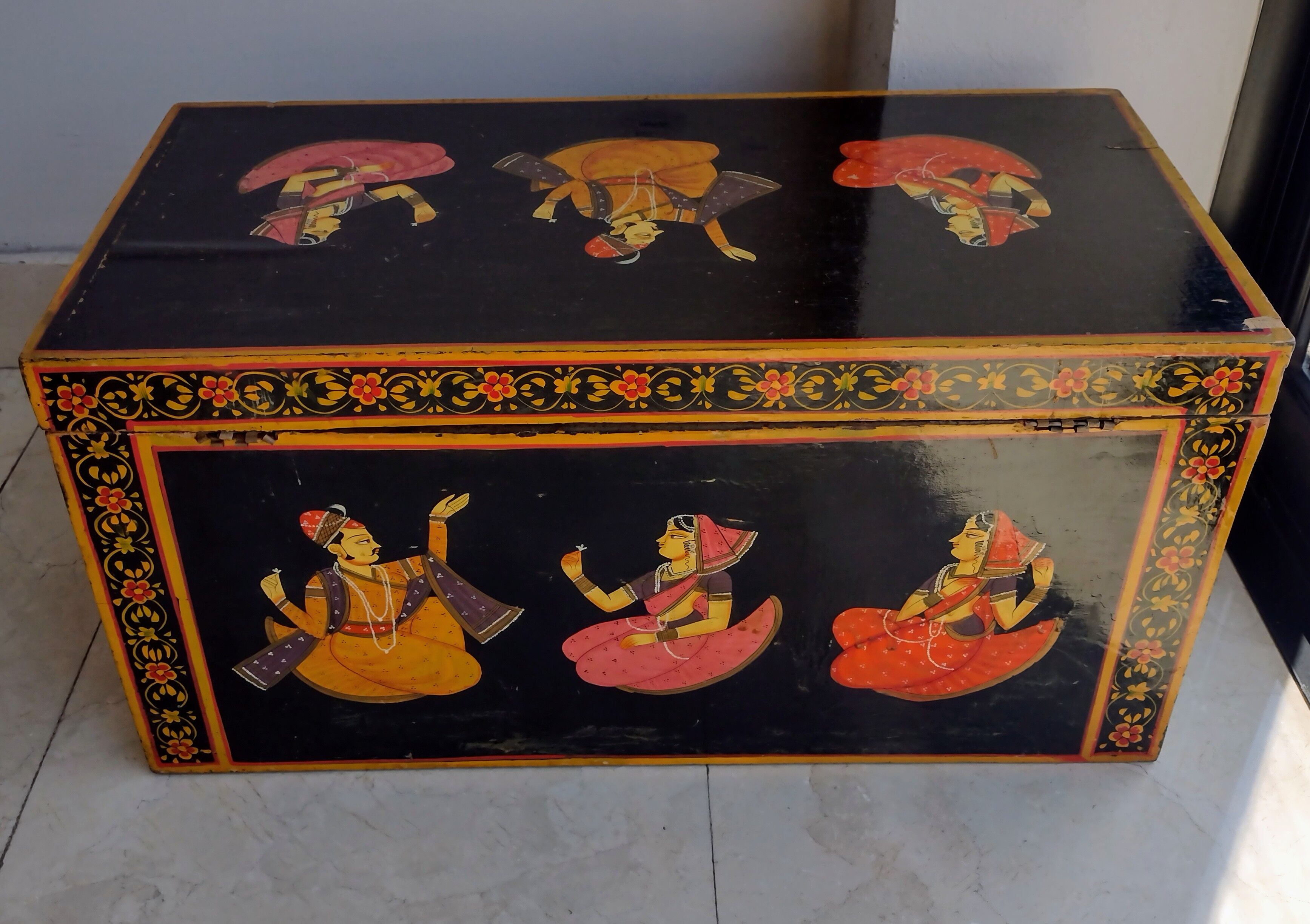 Indian handpainted wedding chest