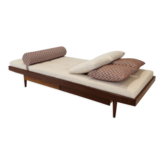 Teak Daybed with Hermes Cushions and Bolster, 1960s