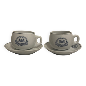 Lot of two cups and saucers national company of sleeping wagons