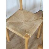 Série de 4 chaises scandinaves assise corde années 60