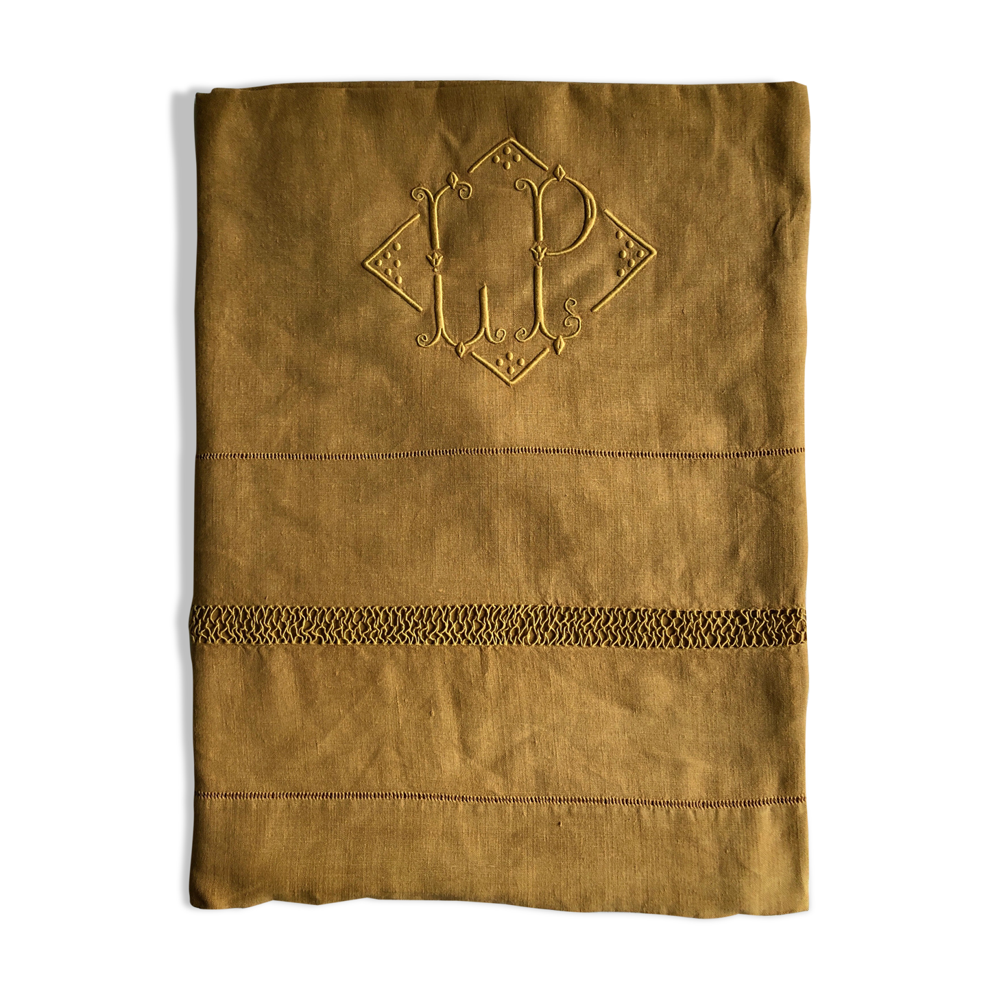 Ancient drap in pure lin washed vermeil