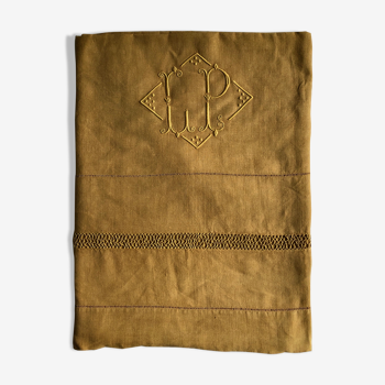 Ancient drap in pure lin washed vermeil