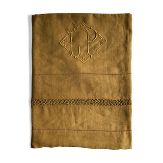 Ancient drap in pure lin washed vermeil