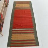 2x6 Red & Green Short Kilim Runner Rug, 73x188Cm