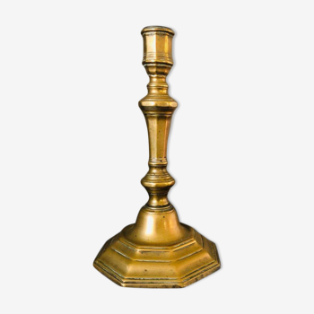 Old golden brass candle holder