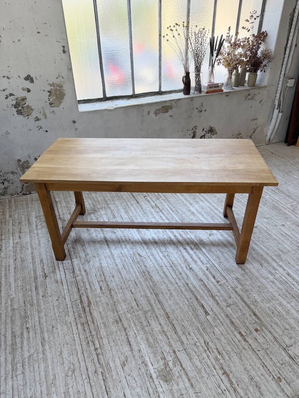 Table de ferme chêne doré 160cm