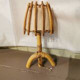 Vintage rattan wall light by Louis Sognot