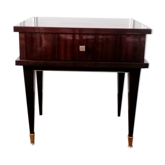 Bedside in lacquered mahogany 1950s, Baguès style