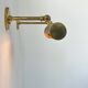 Pair of vintage adjustable wall lights, solid brass, France 1950