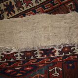 Antique Persian Turkmen Rug Handwoven Rust Wool Oriental Area Rug- 43x82cm