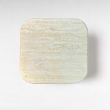 Square Travertine Coffee Table with Rounded Corners, Italy, 1970s