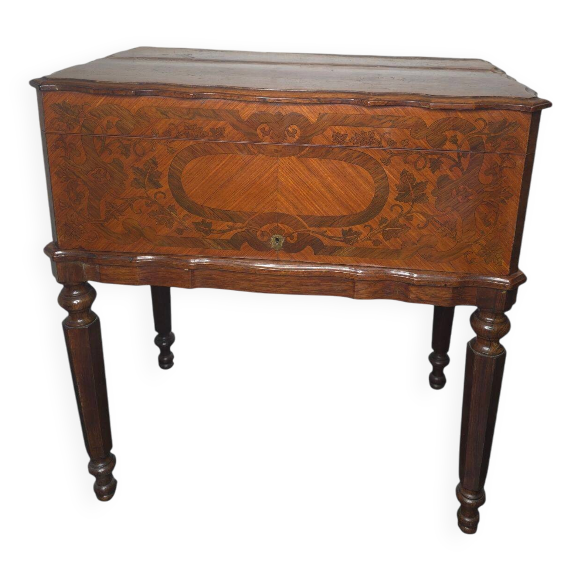 Marquetry silverware cabinet