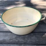 Large old enamelled basin
