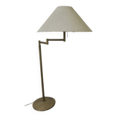 Walter von Nessen brass floor lamp with multi-adjustable swivel arm, USA, 1960s