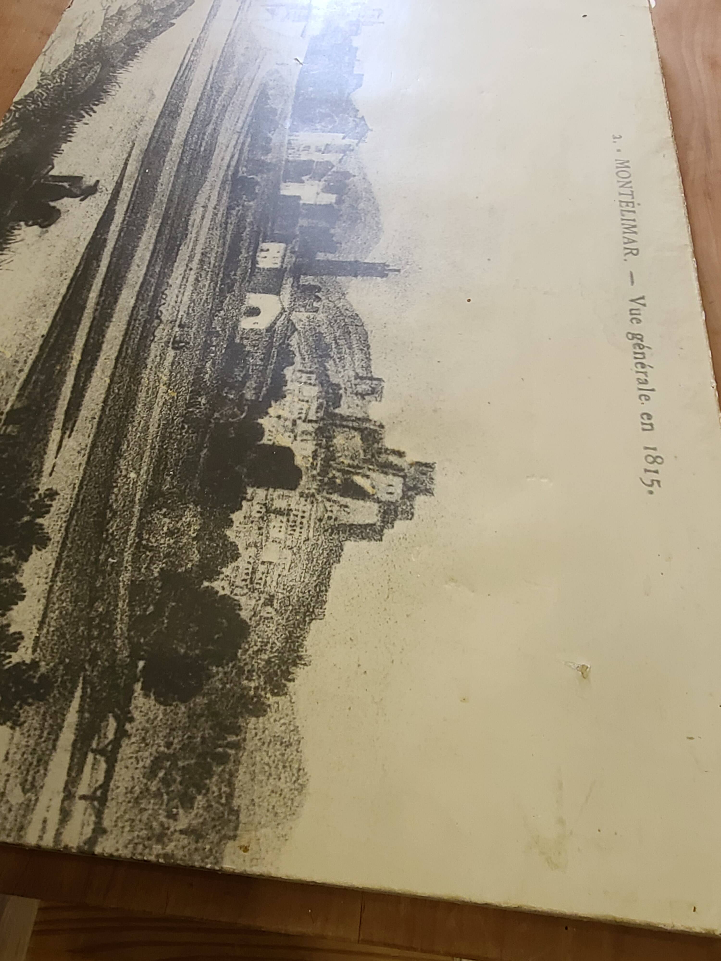 Old View of Montélimar in 1815 - Lib. F. Baume (Large Size)