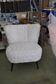 Vintage white cocktail chair in faux fur, structure and legs in solid beech - 1950s