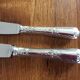 Lot of 6 large knives and 6 small silver metal ercuis