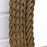 Miroir vintage ovale en osier tressé style bohème