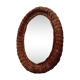 Mirror rattan oval 50x 37cù