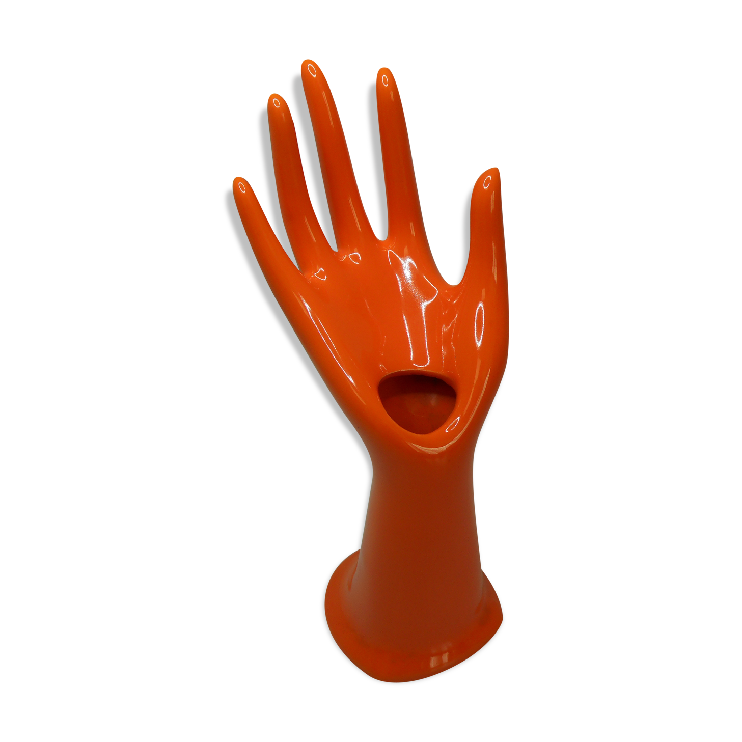 Vintage orange ceramic hand