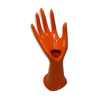Vintage orange ceramic hand