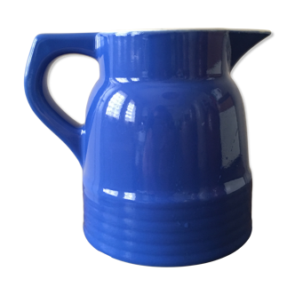 Pitcher of table old ceramic color bright blue