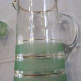 Orangeade service from the 1950s, sandblasted glass and gilding