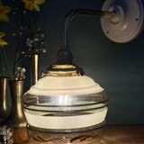 Vintage yellow and gold glass elbow wall light