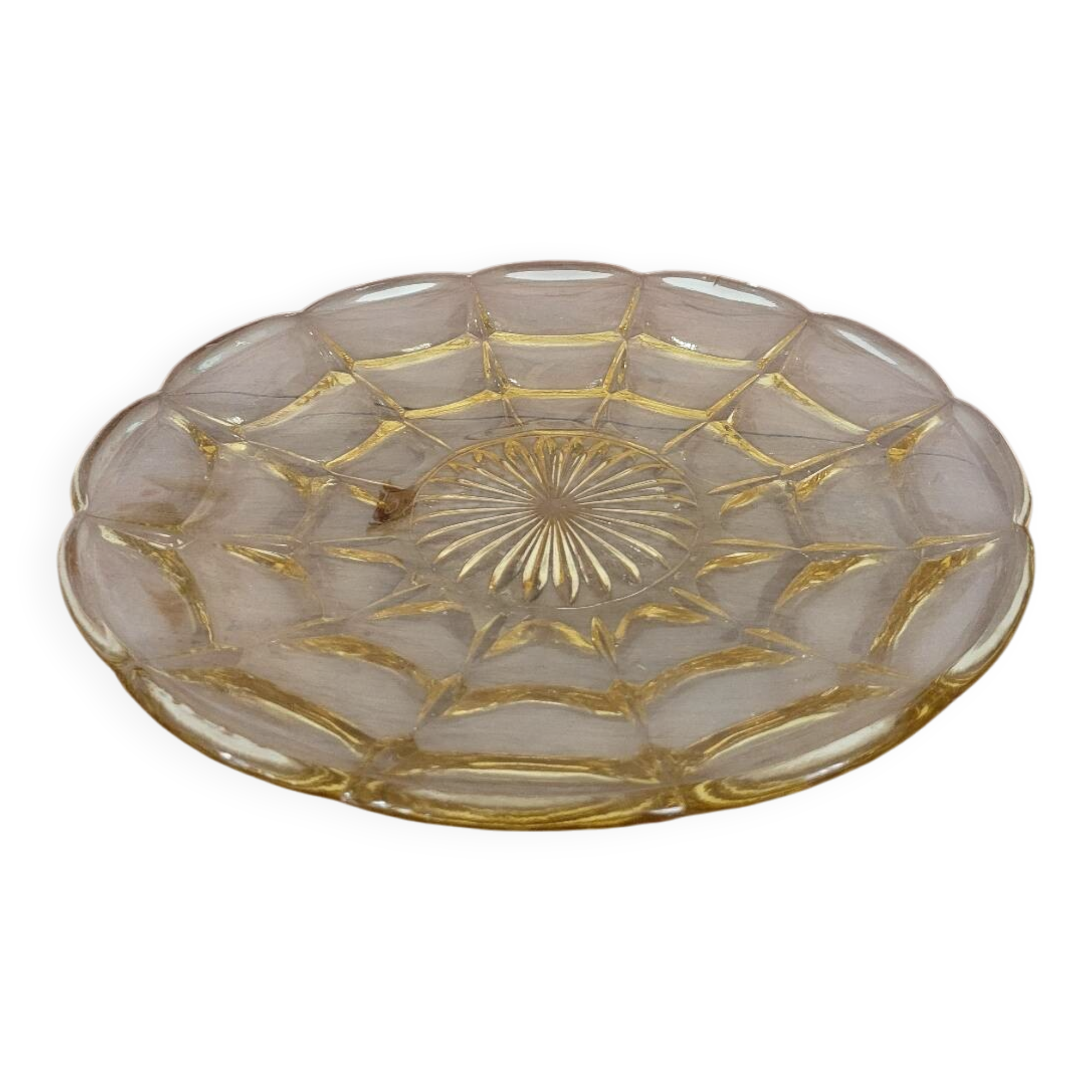 1950s yellow glass tray