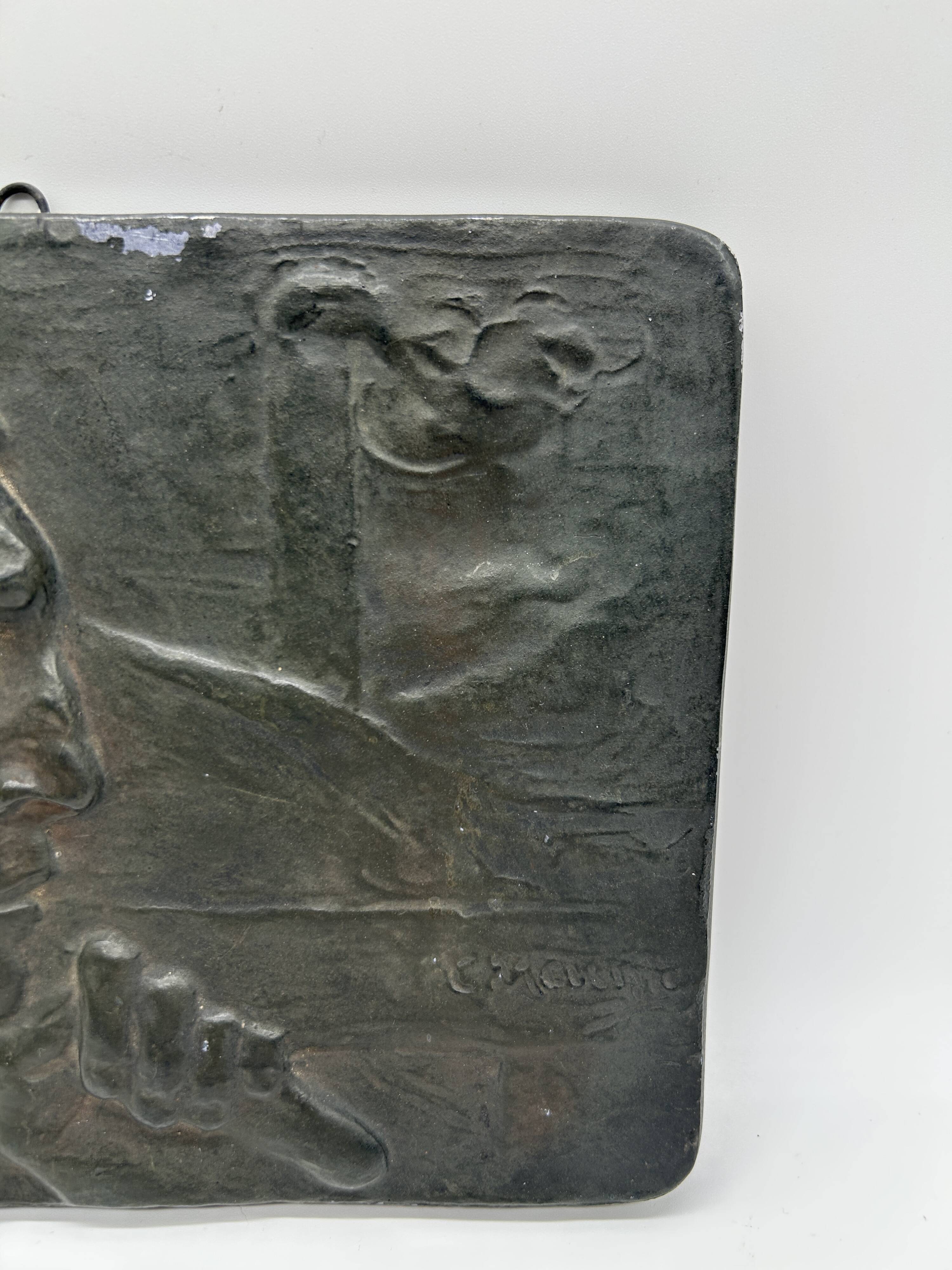 Plaster bas-relief "The Miner" by Constantin Meunier