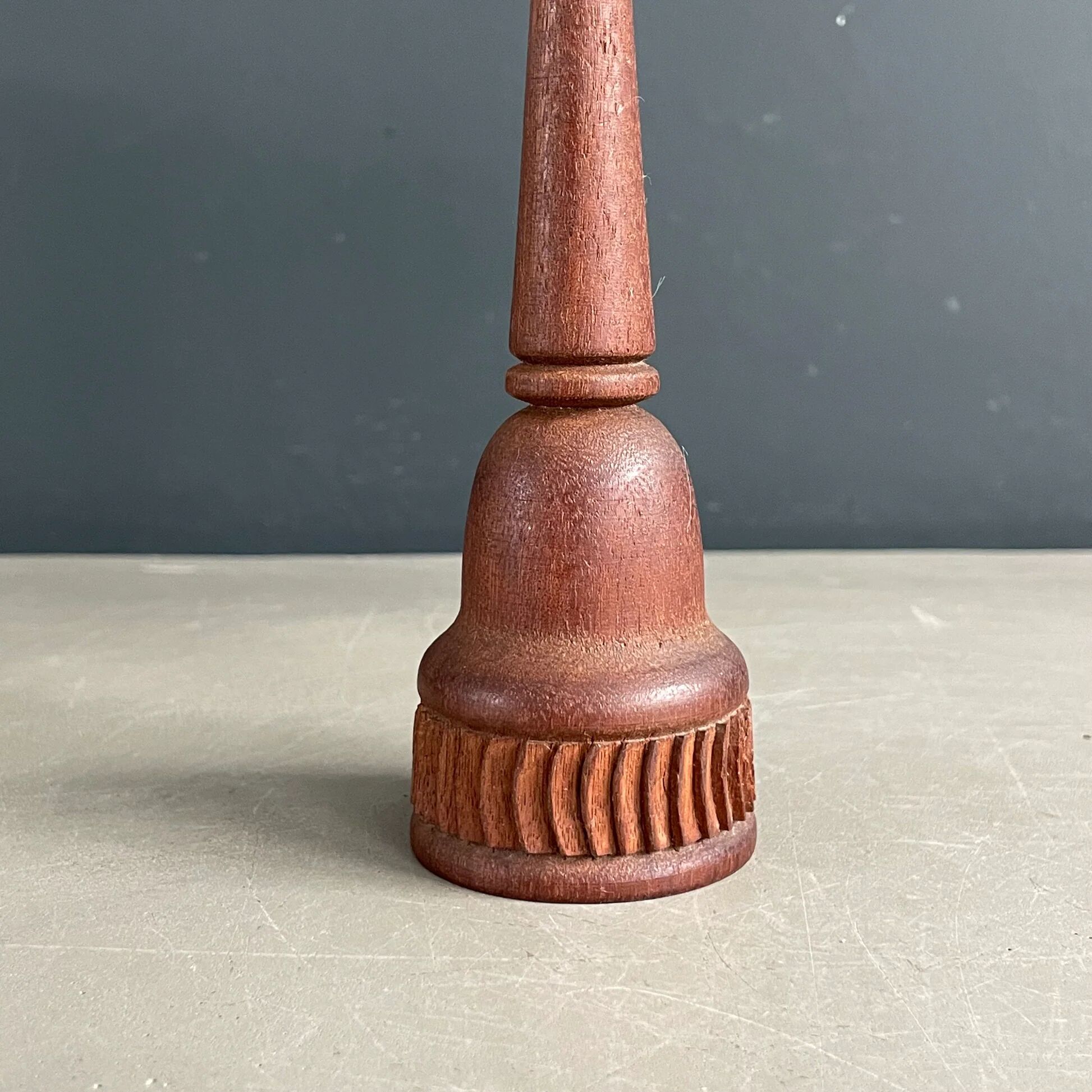 Carved wooden candlestick - 17.5cm
