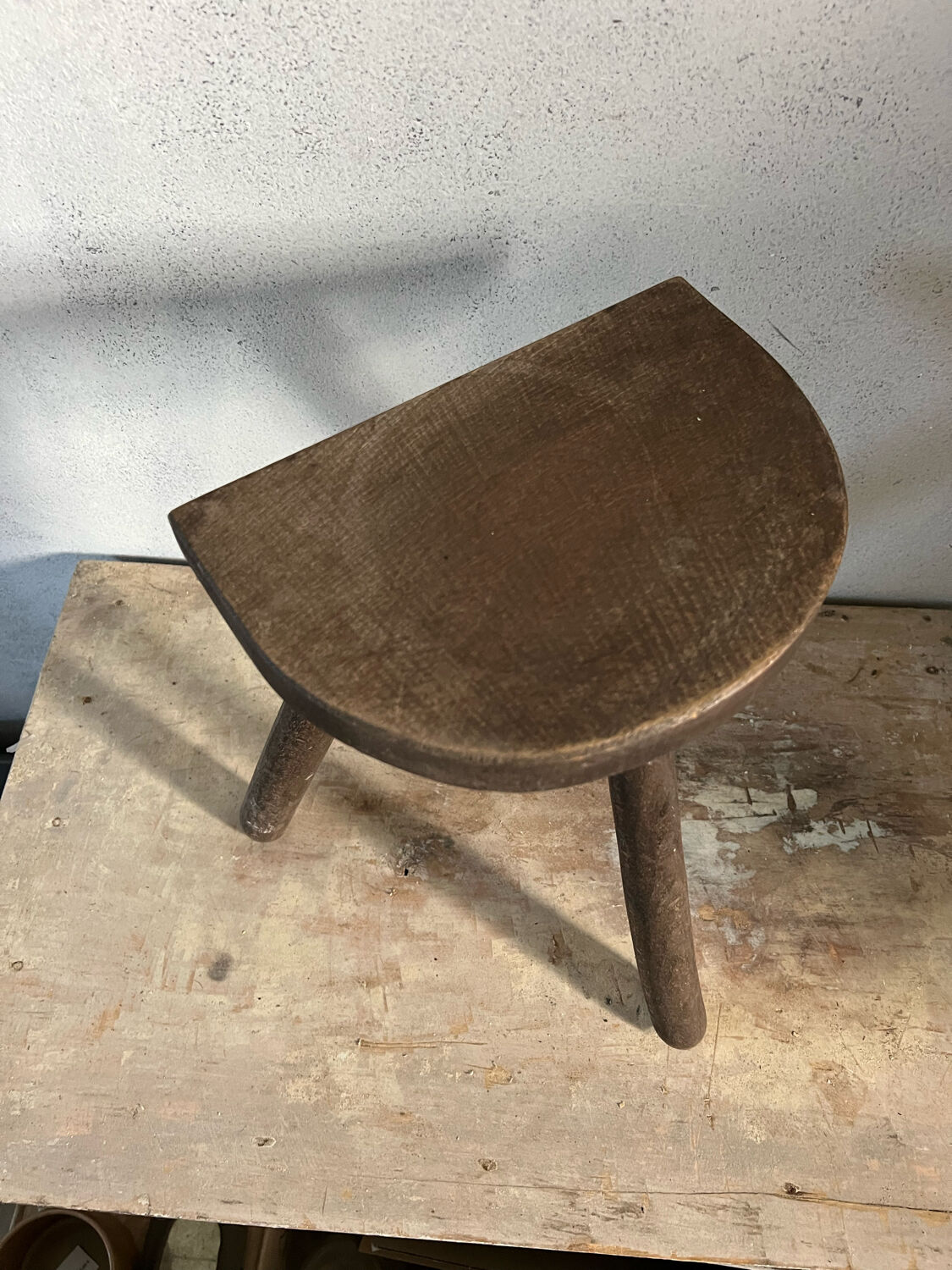 Wooden tripod stool