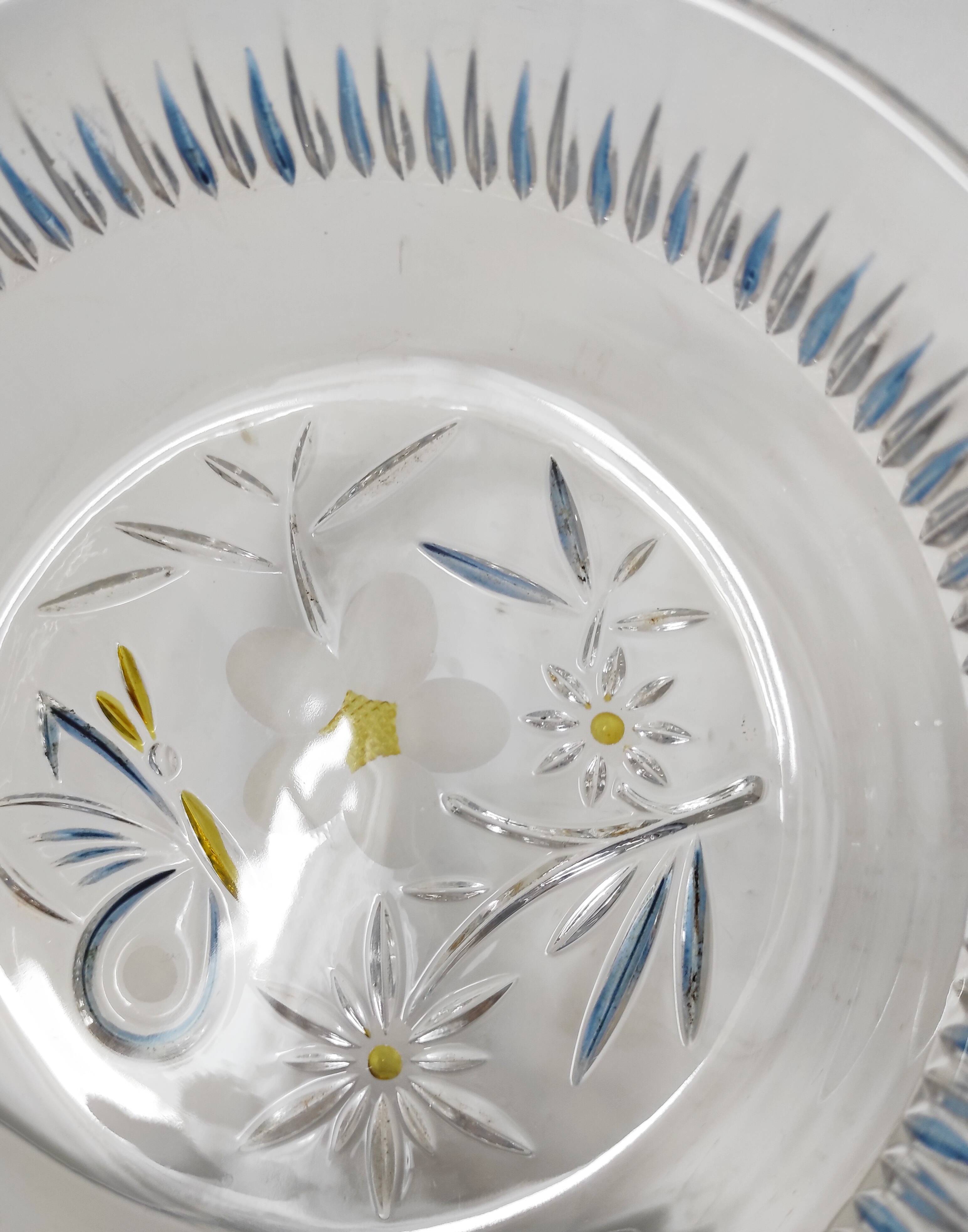 Walther glass butterfly and flower glass bowl