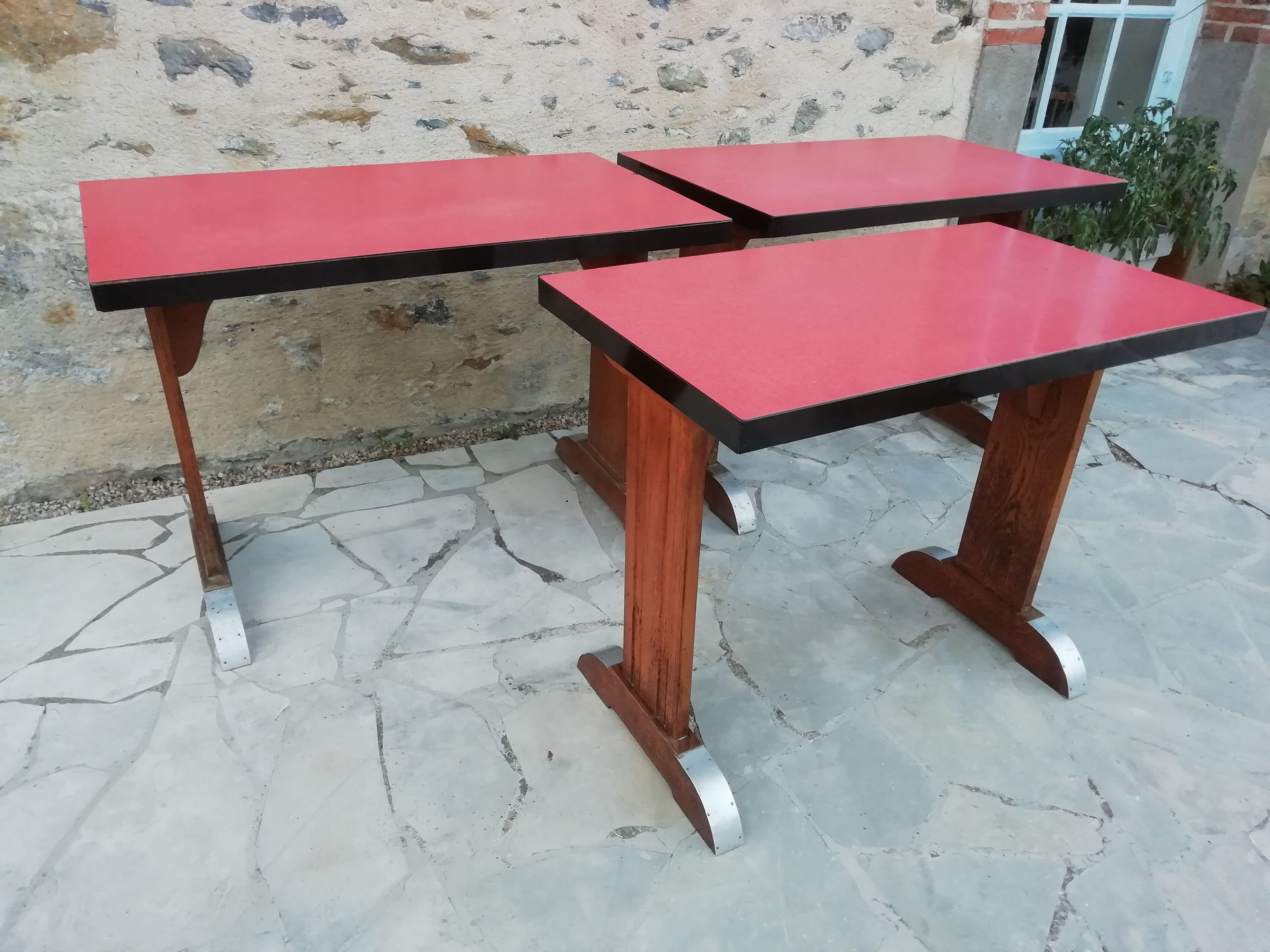 lot of 3 vintage bistro tables