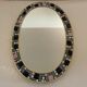 Vintage oval ceramic mirror