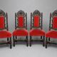 Set of 4 antique Renaissance-style oak chairs.