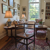 Antique corner fireplace armchair