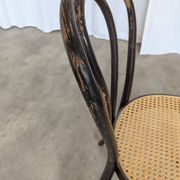 Vintage Bentwood Dining Chair: Black Thonet Style Cane Seat