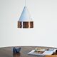 Scandinavian conic pendant lamp with copper detail