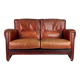 Vintage Thick Leather 2 Seat Sofa, 1980s