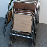 6 Erce Vintage folding chrome chairs 1970-80