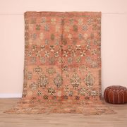 Peach Vintage Moroccan Rug 180 x 305 cm, Berber Wool Rug, Handmade Boho Rug