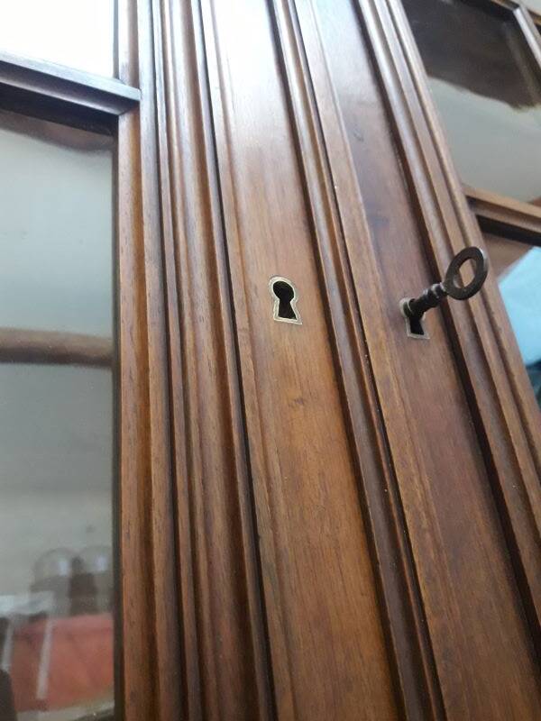 Walnut display cabinet 19th century H234cm