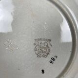 Set de 2 assiettes Choisy le roi , terre de fer , motif floral, fin XIXème