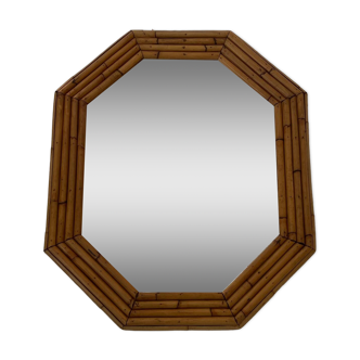 Large bamboo mirror from the 50s