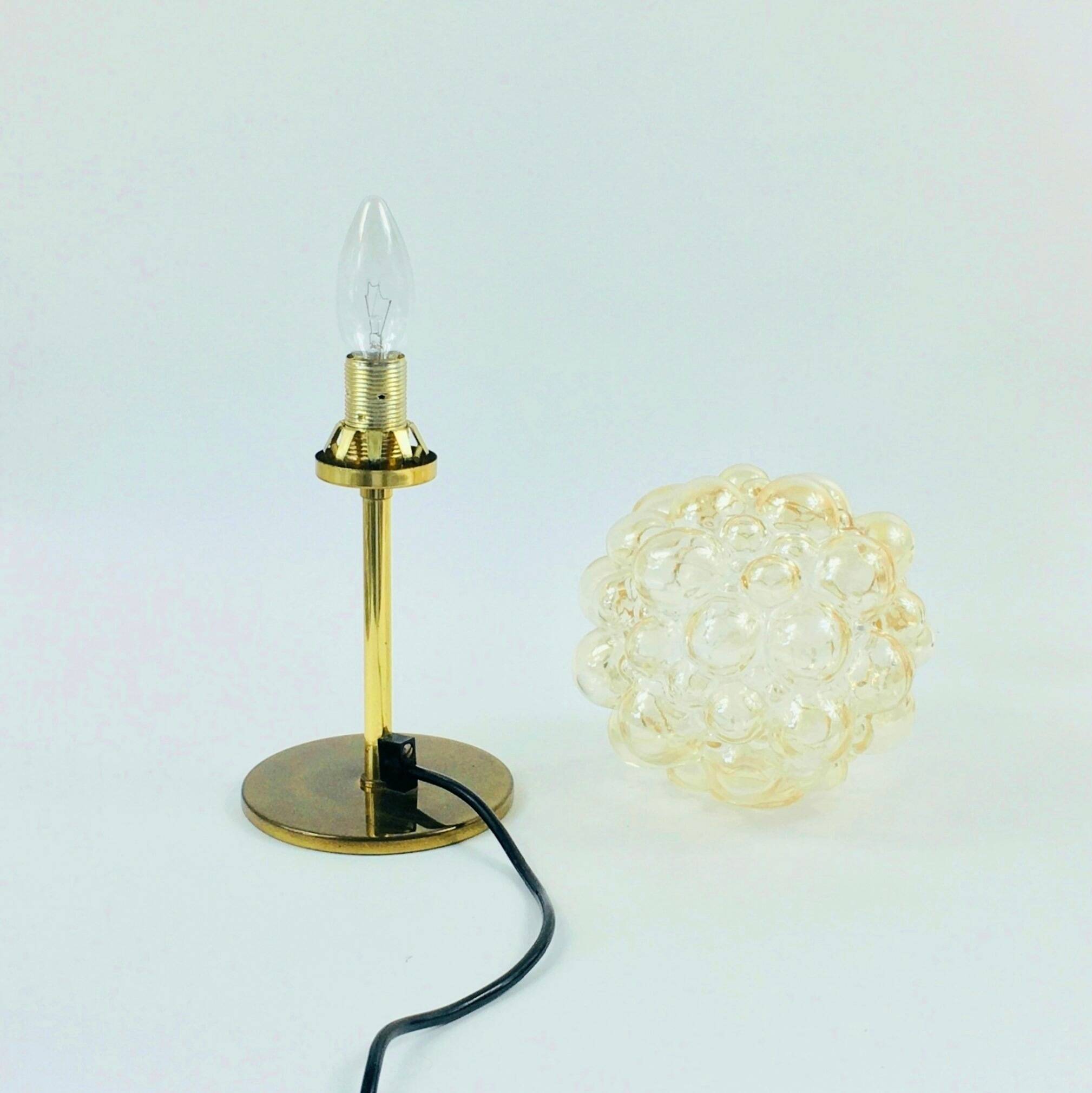 Paire de lampes de table en verre bulle du milieu du siècle par H. Tynell, Allemagne, années 1960.